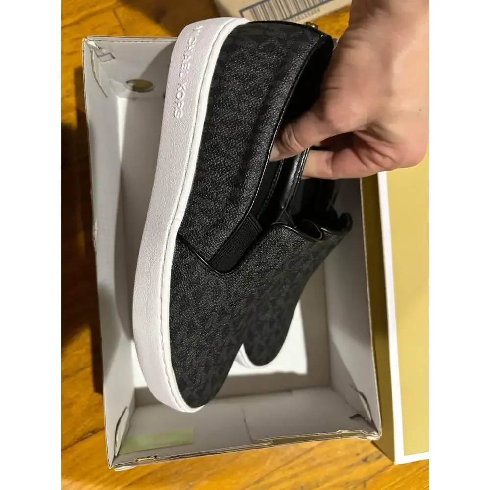 Michael Kors MK slip ons black women’s Keaton tennis core sporty monogram - Picture 3 of 8